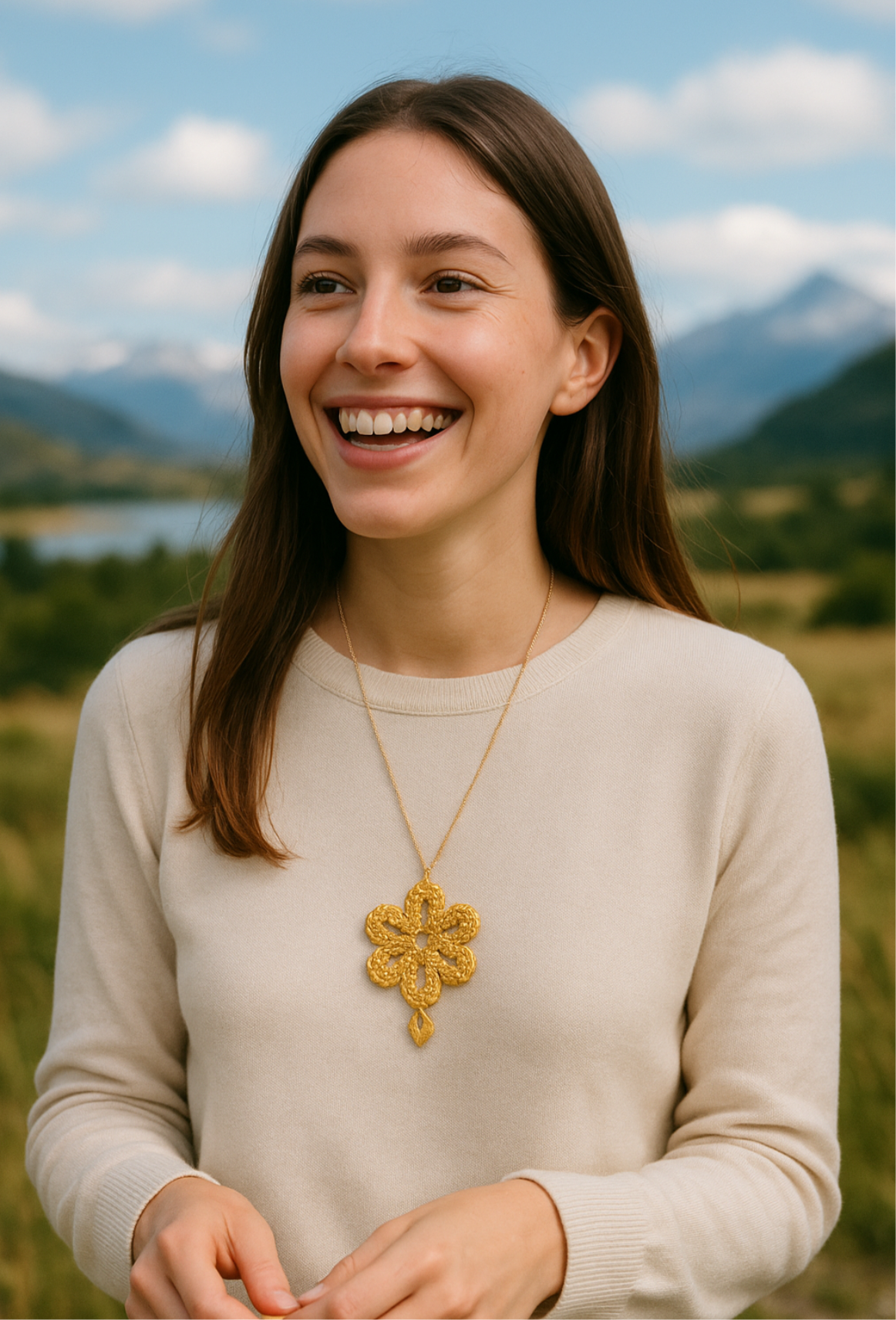Collar flor de Oro Austral