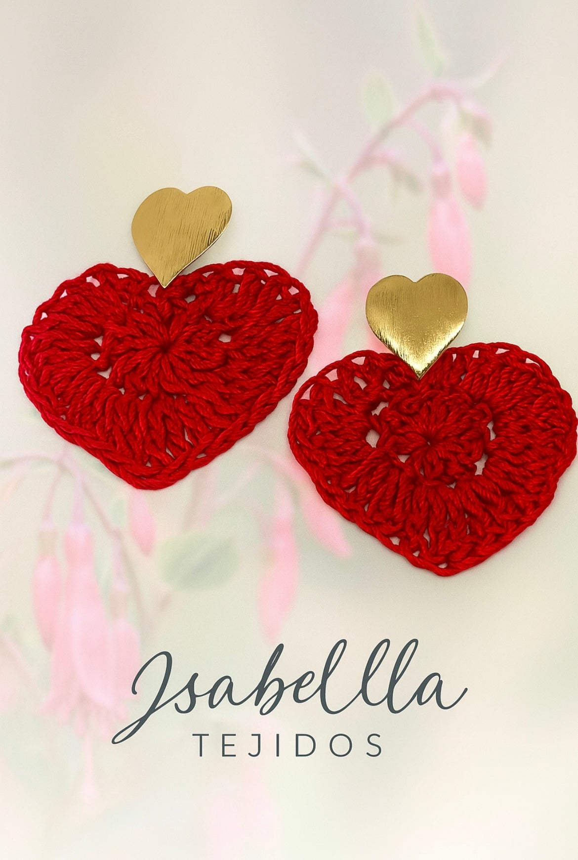 Aros Corazones Rojos